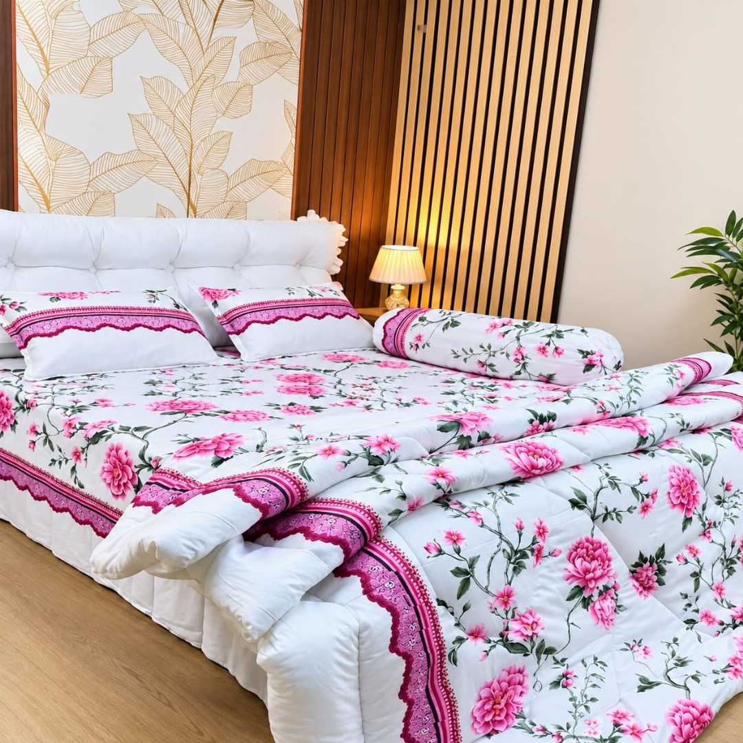 Premium,Quality,Luxury,Twill,Cotton,Fabrics,Comforter,5,Pcs,Set