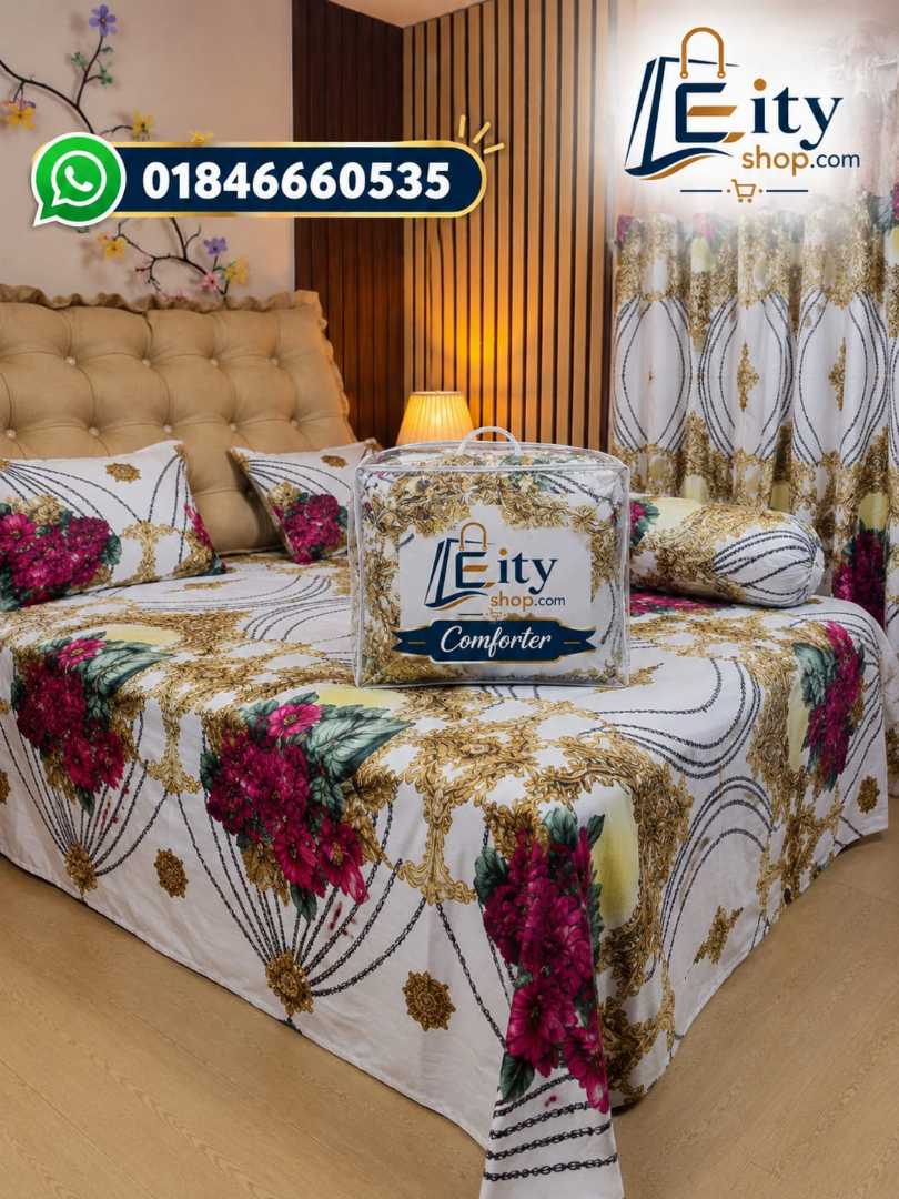 ৫,পিছ,সেট,প্রিমিয়াম,কোয়ালিটি,টুইল,কটন,ফেব্রিক্স,কমফোর্টার